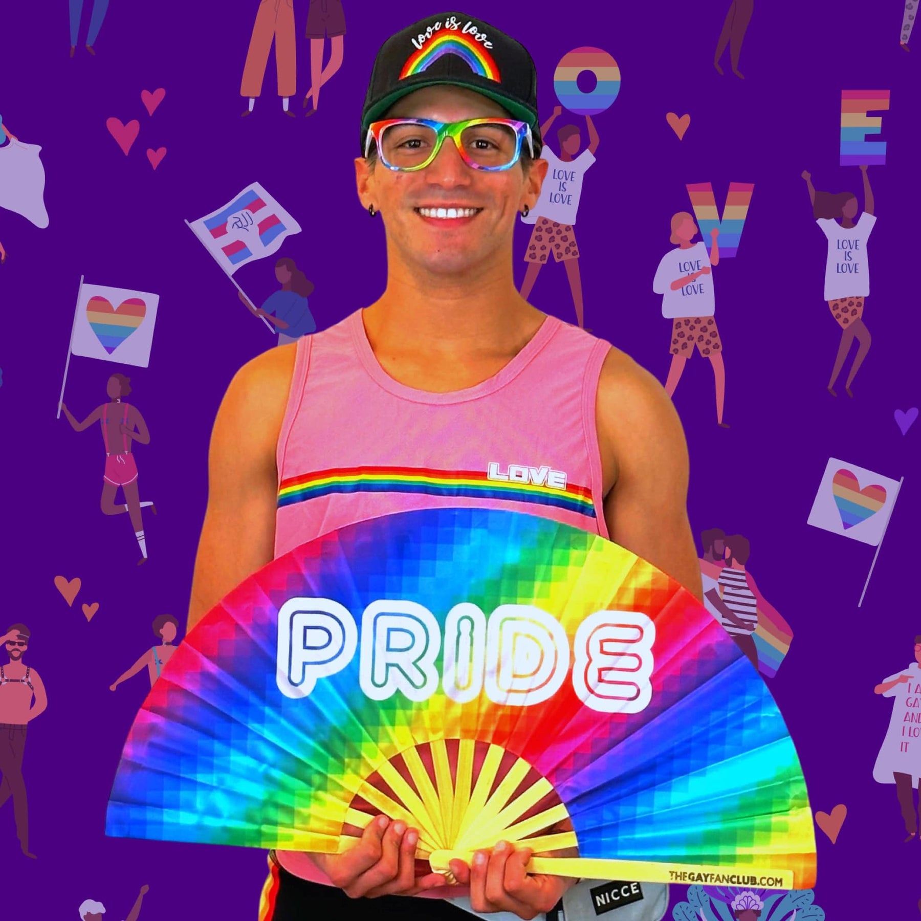 Fan Led Lgbt Pride Party Fan (UV) | Pride Rainbow Fan | The Gay Fan Club