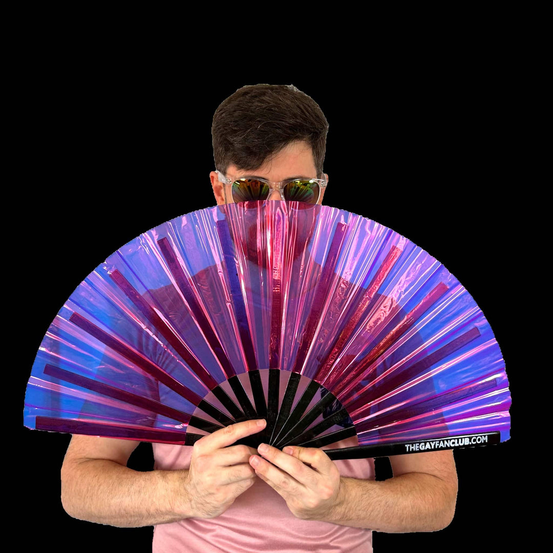 Effervescent Holographic Fan | Festival Fans at The Gay Fan Club