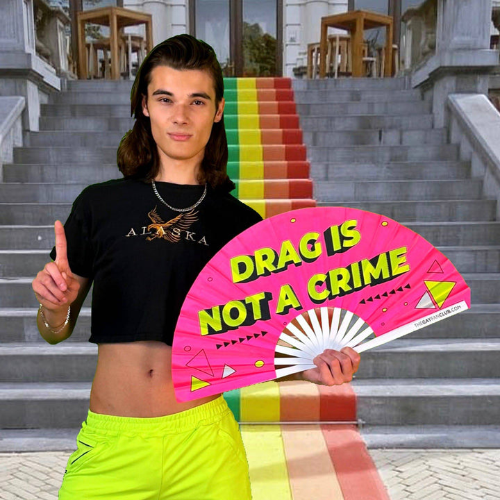 Drag Is Not A Crime Fan | Drag Hand Fan | The Gay Fan Club