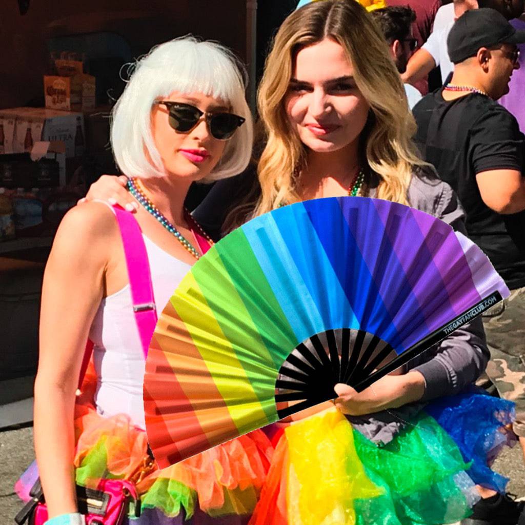 Taste The Rainbow Fan - Rainbow Folding Fan - The Gay Fan Club