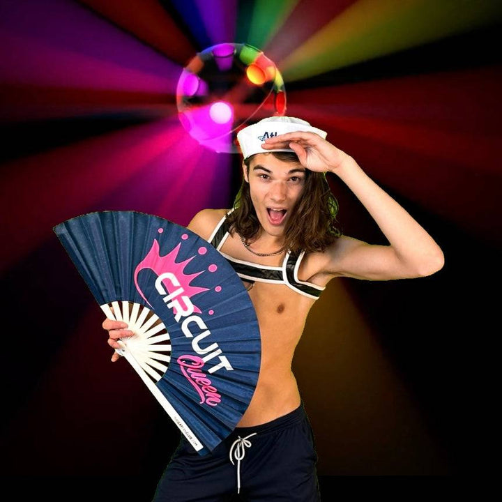 Circuit Queen Fan (UV) | Rave Hand Fan | The Gay Fan Club
