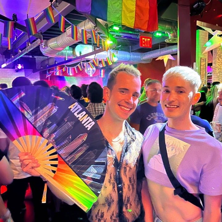 Atlanta Rainbow Fan (UV) - Atlanta GA Hand Fans at The Gay Fan Club