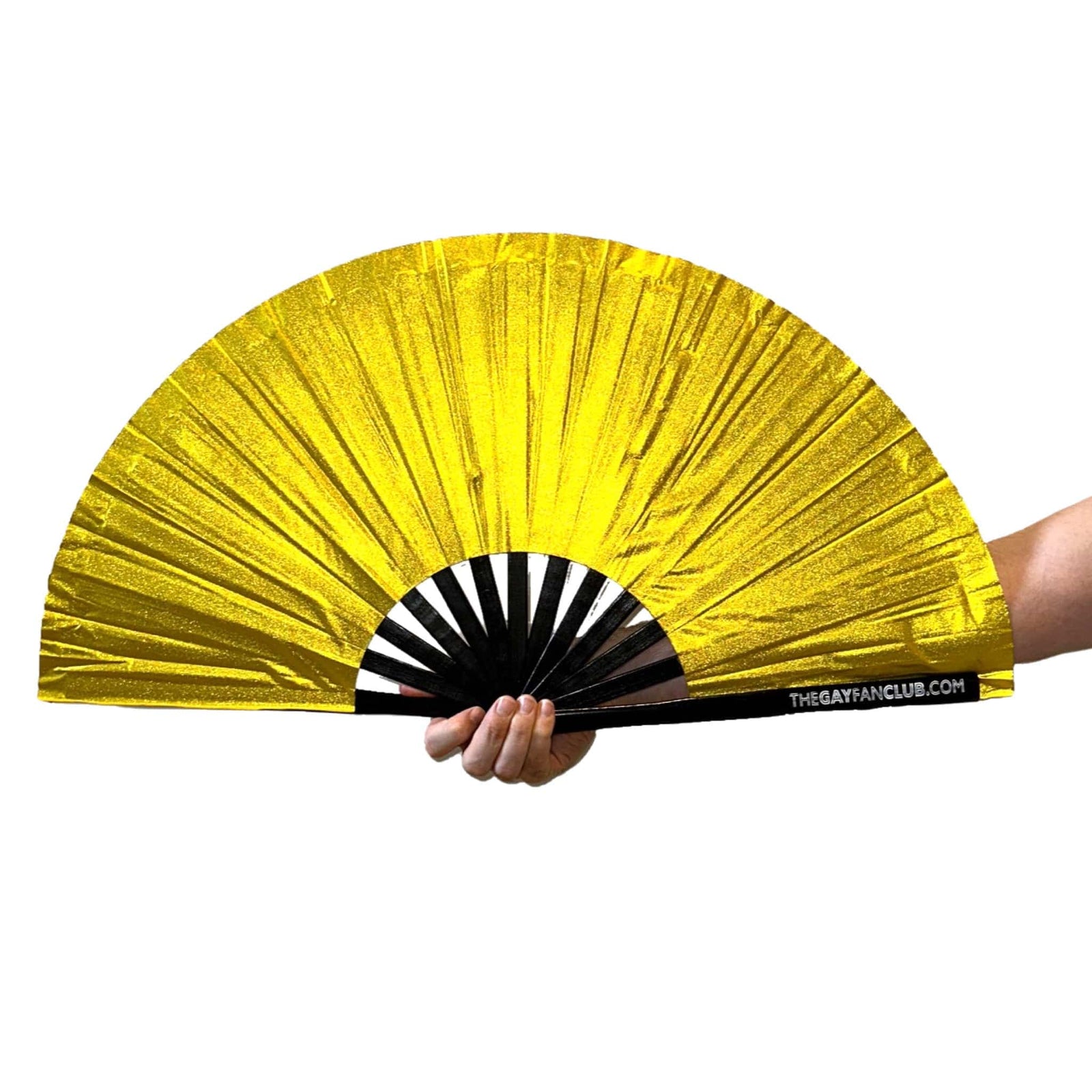 Gold Glitter Fan - Glitter Hand Fan - The Gay Fan Club