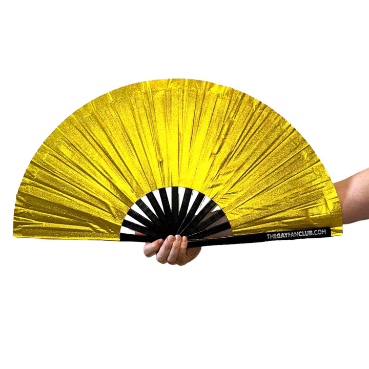 Gold Glitter Fan - Glitter Hand Fan - The Gay Fan Club