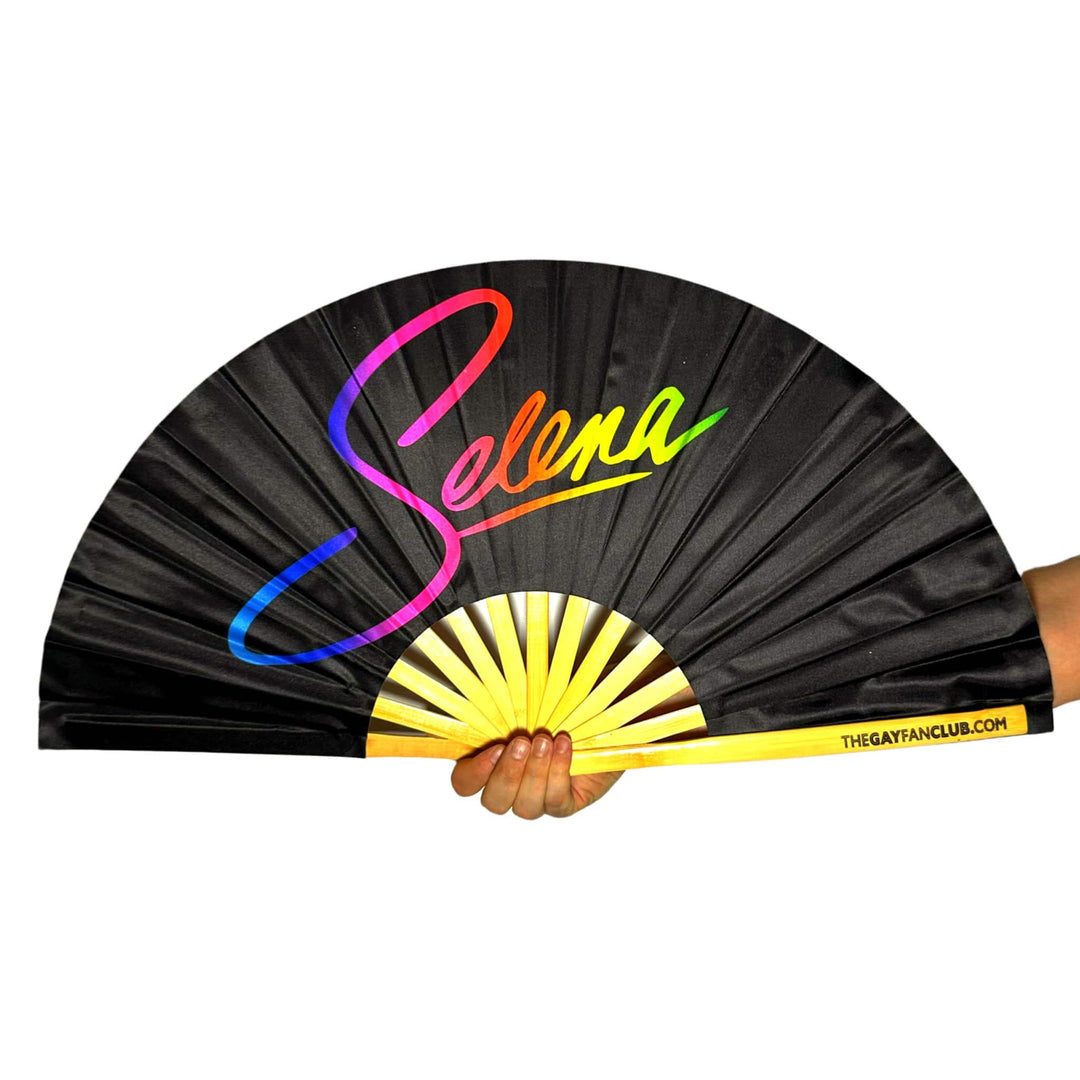 Selena Rainbow Fan - Texas Hand Fan - The Gay Fan Club
