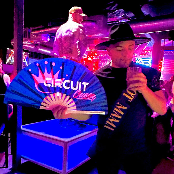 Circuit Queen Fan (UV) | Rave Hand Fan | The Gay Fan Club