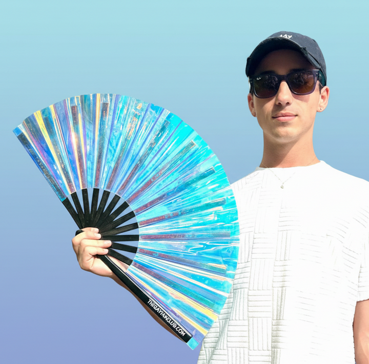 Iridescence Holographic Hand Fan