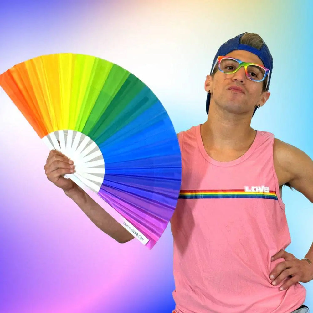 Over The Rainbow Fan - Best Pride Hand Fan - The Gay Fan Club