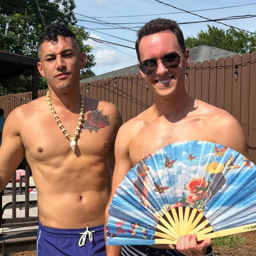 Head In The Clouds Fan The Gay Fan Club® Bamboo Clack Fan