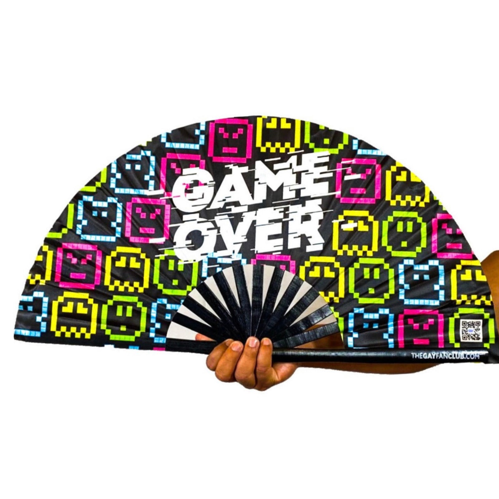 Game Over Fan - Rave Hand Fan - The Gay Fan Club