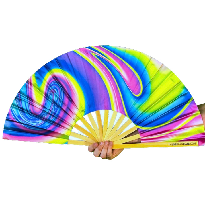 Lava Lamp Fan (UV) - Rave Hand Fan - The Gay Fan Club