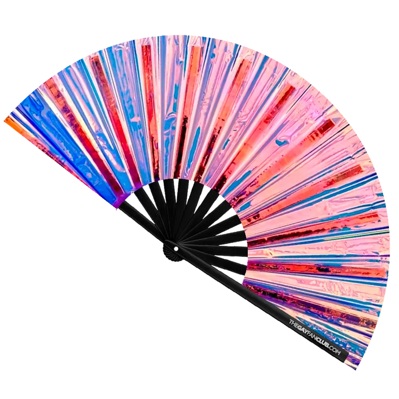 Iridescent Holographic Hand Fan