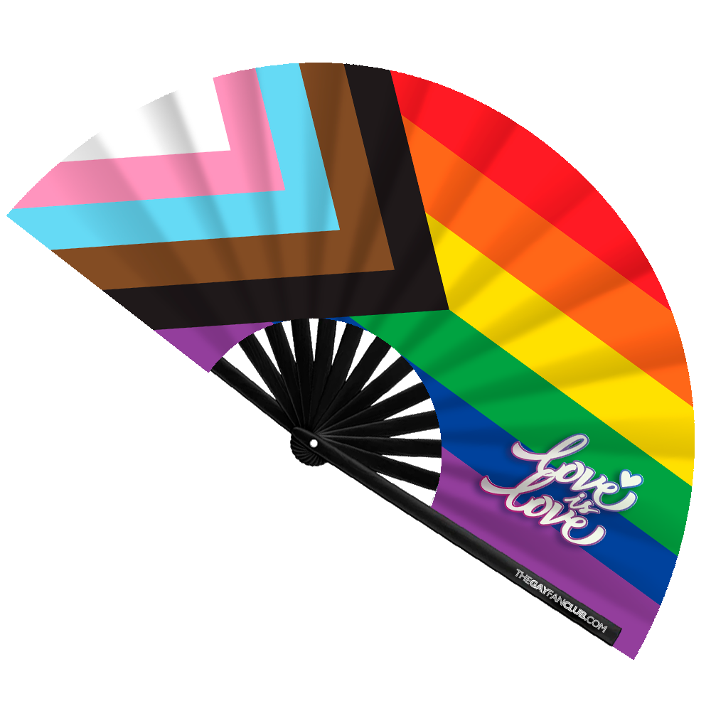 Oversized Classic Rainbow Flag Bamboo Clack Fan for Pride Parades and LGBTQ+ Rallies