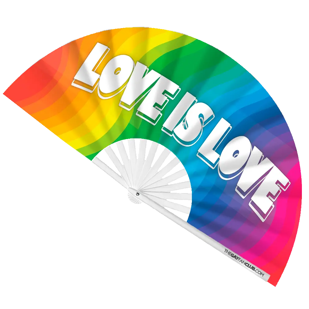 Love Is Love Rainbow Flag Bamboo Clack Fan | Pride Sale