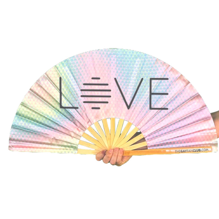 One Love Fan UV - Rave Hand Fan - The Gay Fan Club