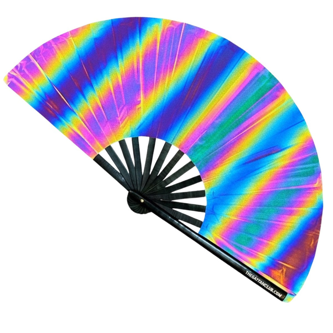 Video of a Color Changing Rainbow Camera Flash Enabled Bamboo Clack Fan 
