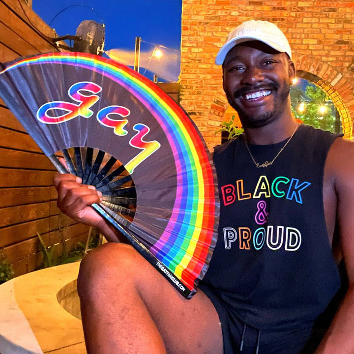 Gay Fan (UV) Gay Rainbow Fans The Gay Fan Club