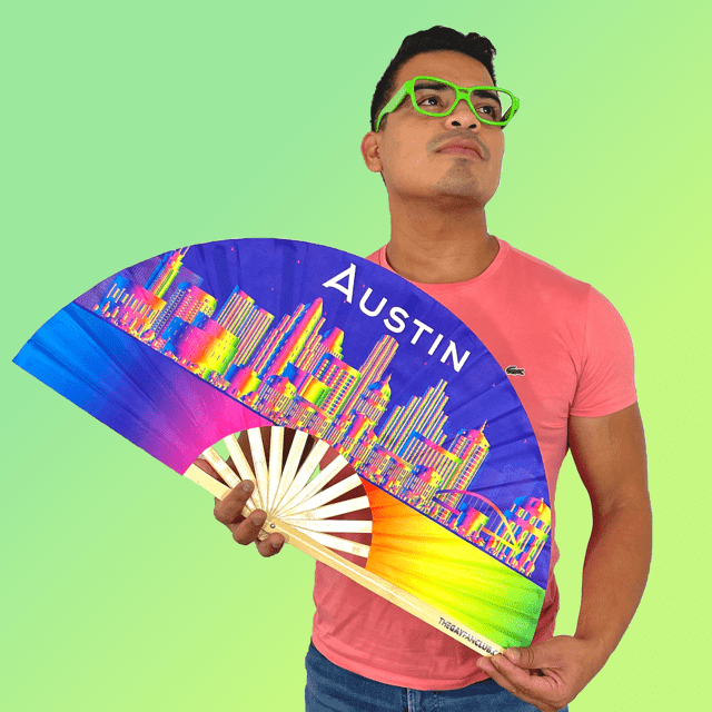 Austin Rainbow Fan | Austin, TX Hand Fans at The Gay Fan Club