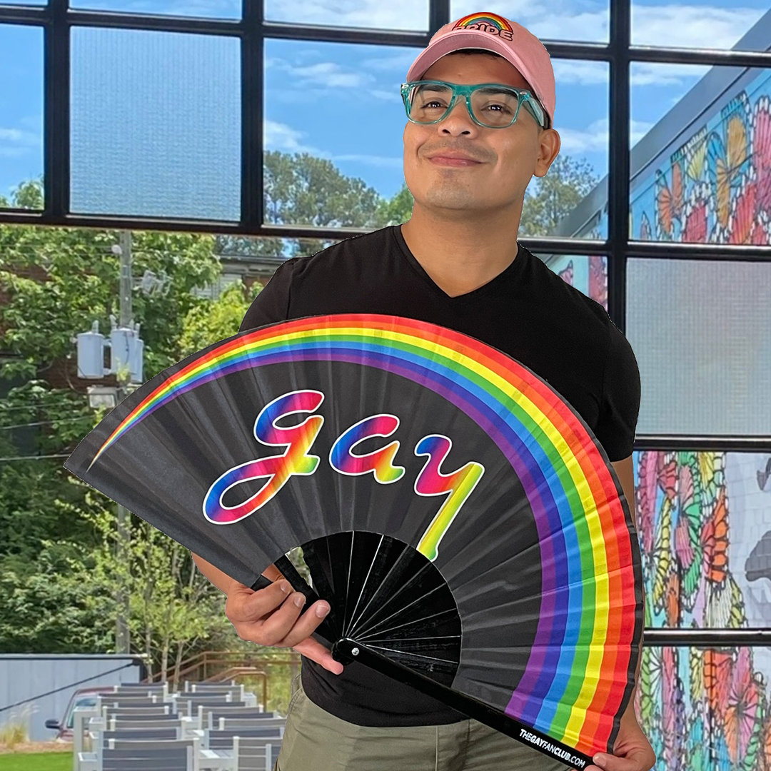 Gay Fan (UV) - Pride Rainbow Fan - The Gay Fan Club